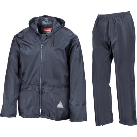 Result regenpak - set van regenjas en regenbroek - donkerblauw - waterdicht 2XL -