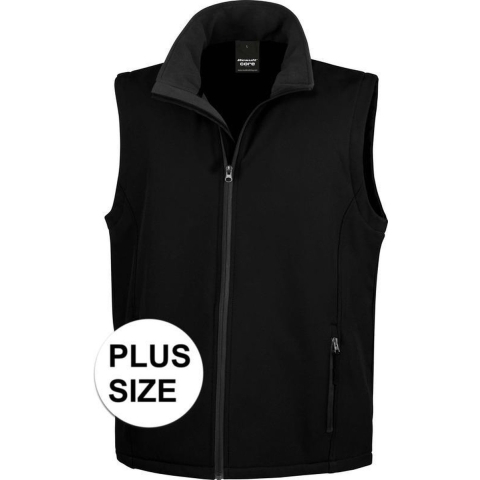 Grote maten softshell outdoor bodywarmer zwart voor heren 3XL (46/58) -