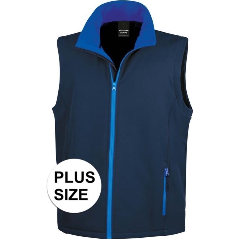 Grote maten softshell outdoor bodywarmer navy blauw voor heren 3XL (46/58) -