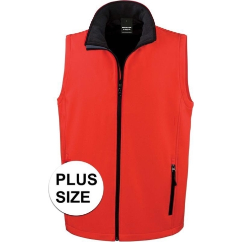 Grote maten softshell outdoor bodywarmer rood voor heren 3XL (46/58) -