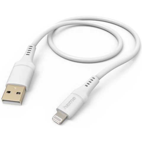 Hama Oplaadkabel Flexible USB-A - Lightning 1,5 M Silicone Wit