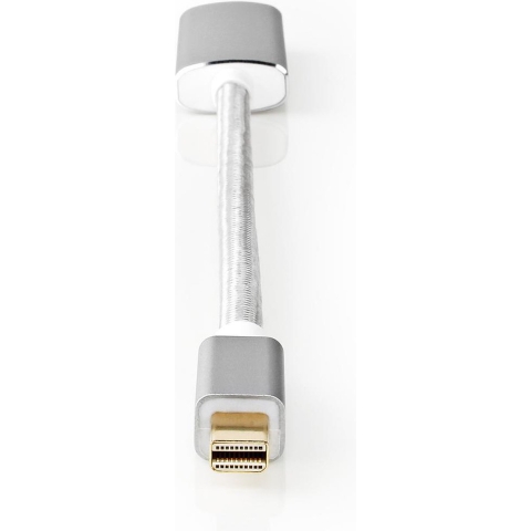 Nedis CCTB37650AL02 Mini Displayport-kabel Displayport 1.2 Mini-displayport Male Hdmi™ Output 21.6 Gbps Verguld 0.20 M Rond Gebreid Zilver Cover Window Box