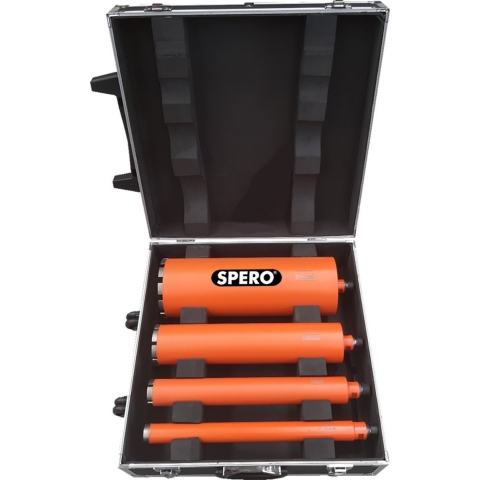 Spero 5 delige R1/2" Dunwandige diamantboren set - 4 boren in rolkoffer Ø 35, 51, 81, 131mm - SPDCS131