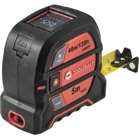 TOOLCRAFT 2-in-1 laserafstandsmeter max. 40 m met meetlint