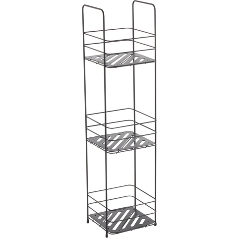 MSV doucherek - staand - 3-laags - zwart - 17 x 16 x 63 cm - metaal