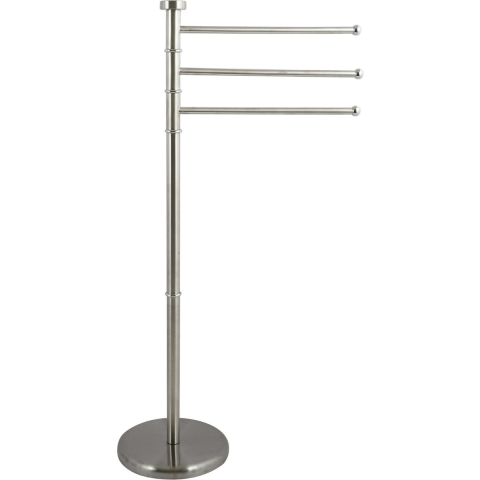 MSV Handdoeken rek badkamer - zilver chroom metaal - 33 x 89 cm