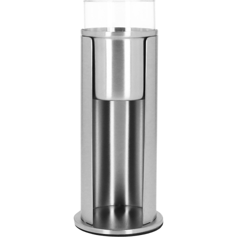 LYVION Wattenschijf met wattenstaafjes houder - RVS - Zilver