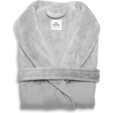 Zo Home Flanel Fleece Badjas Cara - pearl grey - L