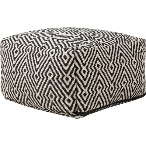 Beliani - MUKKI - Poef - Zwart - 50 cm - Katoen