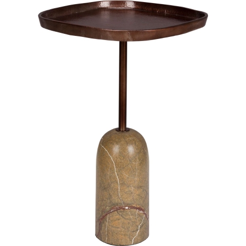 Dutchbone Rimo Bijzettafel Bruin Metaal| Marmer