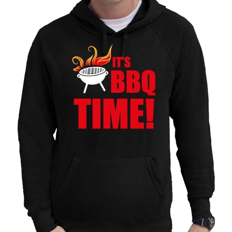BBQ time bbq / barbecue cadeau hoodie zwart voor heren 2XL -