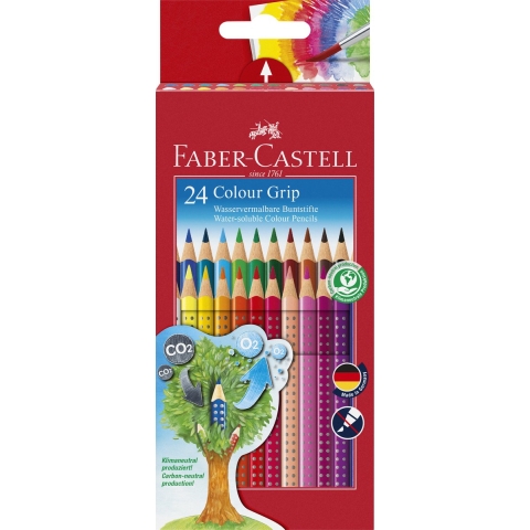 Faber Castell FC-112424 Kleurpotlood Faber-Castell GRIP Kartonnen Etui A 24 Stuks