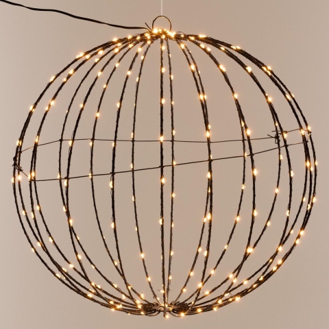 Kerstverlichting - lichtbol - metaal - met timer - wit licht - 40 cm - kerstdecoratie -