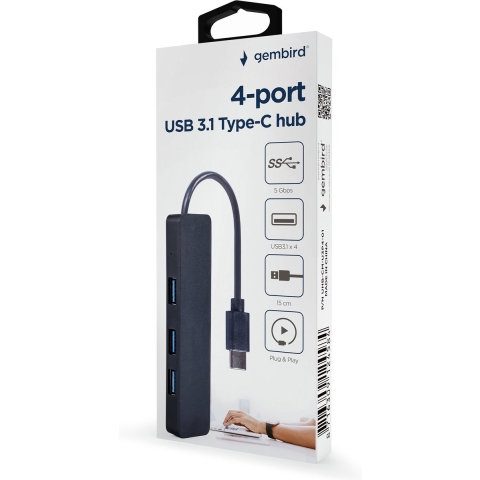 Gembird Gmb Hub Usb-c 4-poorts U3p4-01