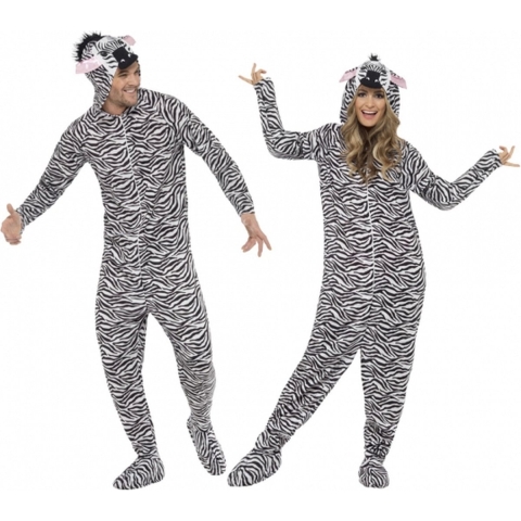 Onesie zebra voor volwassenen 42-52 (L) -
