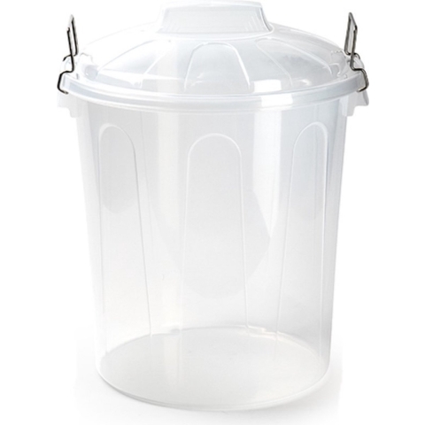 Set van 2x stuks afvalemmers/vuilnisemmers transparant 21 liter met deksel -