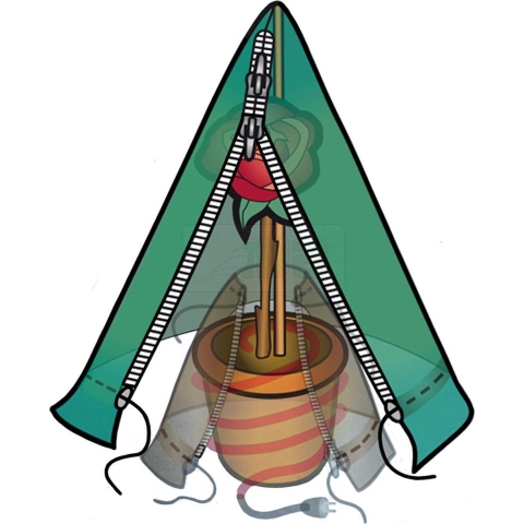 Plantenhoes piramide 150 x 300 cm voor bomen/planten/struiken -