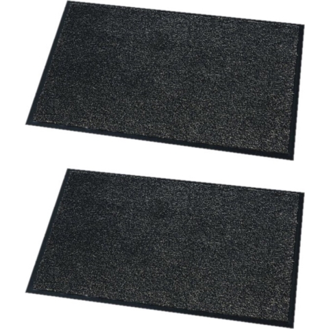 2x stuks deurmatten/droogloopmatten Moorea antraciet grijs 40 x 60 cm -