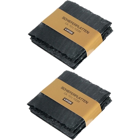 Onderzetters - 20x - 10 x 10 cm - leisteen - glazen onderzetters -