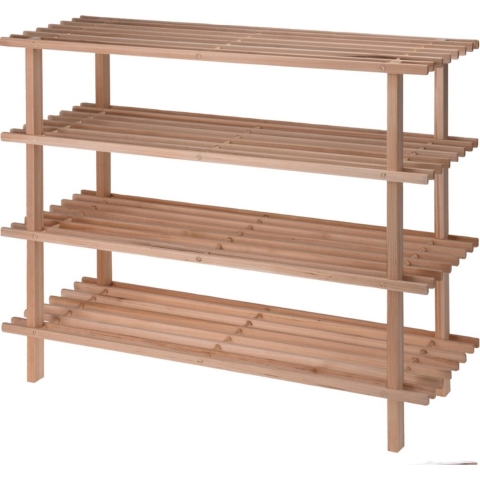 3x stuks houten schoenenrek/schoenenstandaard 4-laags 77 x 26 x 65 cm -