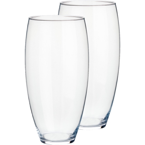 Set van 2x stuks bloemenvazen van glas 18 x 36 cm -