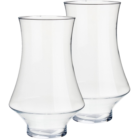 Set van 2x stuks bloemenvazen van glas 20 x 31 cm -