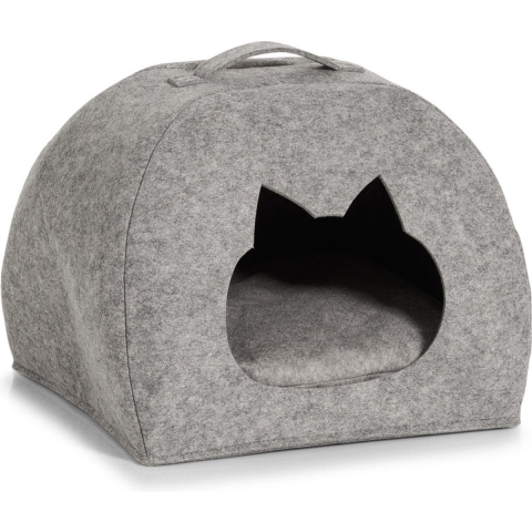 Grijze katten/poezen mand 45 x 38 x 33 cm -