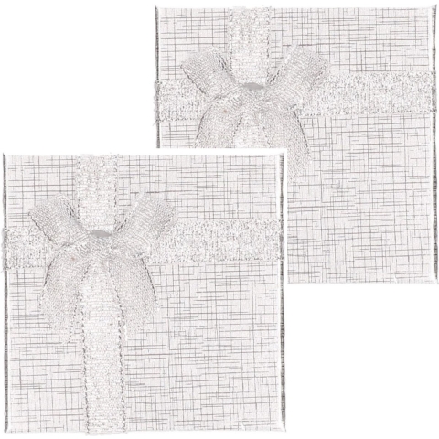 Sieradendoosje met strik - 10x stuks - zilver - 9 x 9 cm - cadeaudoosjes - verpakking -