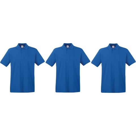3-Pack maat XL blauw poloshirt premium van katoen voor heren -