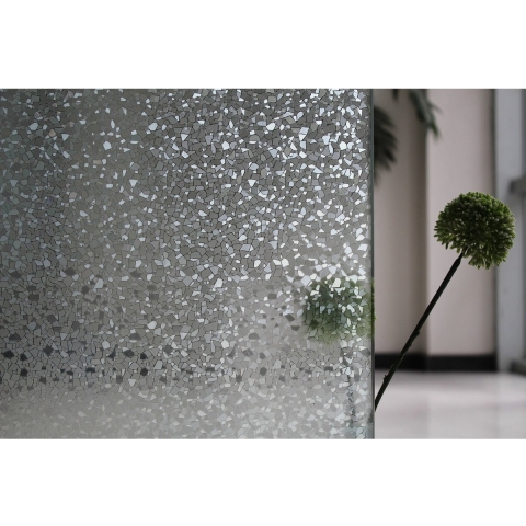 3x rollen raamfolie steentjes semi transparant 45 cm x 2 meter statisch -