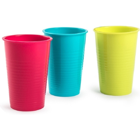 36x Kunststof drinkglazen gekleurd 360 ml -
