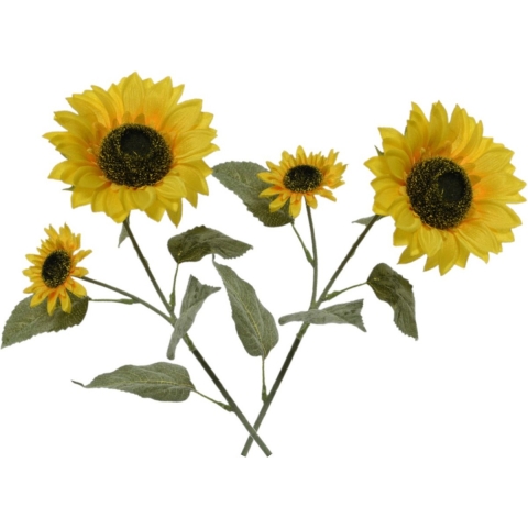 5x stuks gele zonnebloemen kunstbloemen/kunsttakken 72 cm -