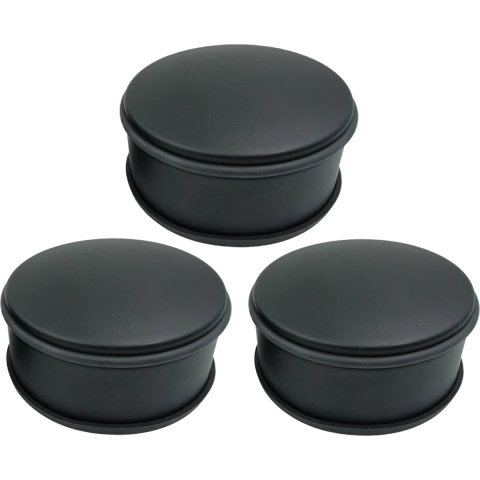 Deurstopper/deurbuffer rond - 5x - mat zwart - 1.2 kg - 12 x 6 cm -