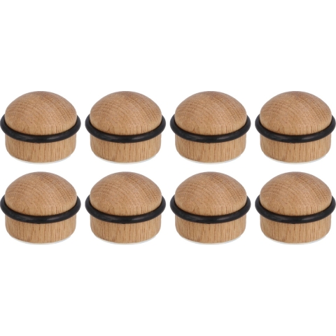 AMIG Deurstopper/deurbuffer - 8x - D35mm - inclusief schroeven - hout -
