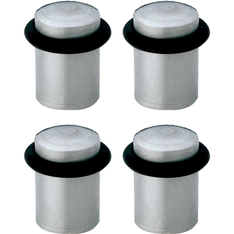 AMIG Deurstopper/deurbuffer - 4x - D20mm - inclusief schroeven - mat rvs -