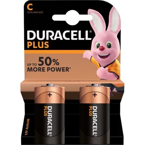 10x Duracell C Plus batterijen alkaline LR14 MN1400 1.5 V -