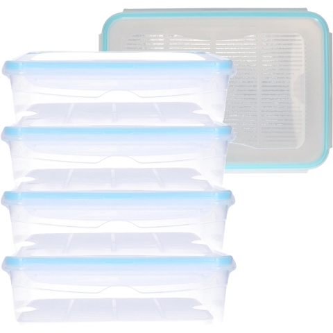 Voorraadbakjes - 5x - met deksel - 2.6 L - bewaarbakjes - mealprep -