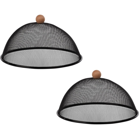 4x Zwarte vliegenkappen voor voedsel 30 cm -