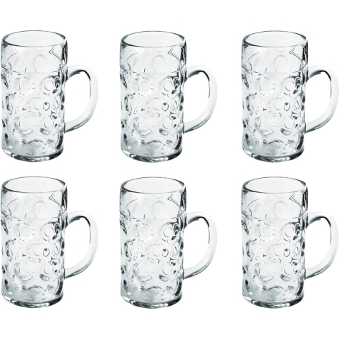 8x Bierpullen/bierglazen halve liter/50 cl/500 ml van onbreekbaar kunststof -