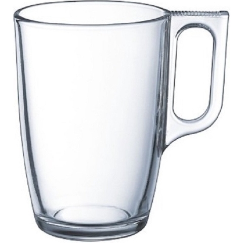 Luminarc Grote theeglazen - 18x stuks - glas - met oor - 320 ml - theekopjes - hard glas -