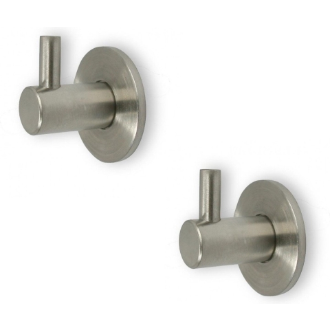 5x Luxe handdoekhaken / ophanghaken zilver van hoogwaardig RVS voor handdoek/theedoek 2,7 x 3,8 cm -