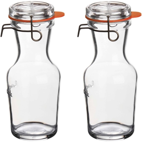 4x Glazen water karaffen lock eat 500 ml -