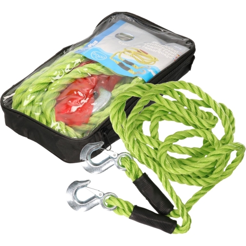 Set van 2x stuks auto sleepkabels tot 5000 kg in tas 4 meter -