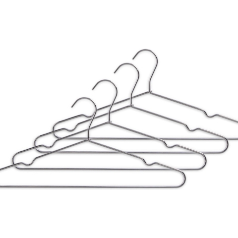 24x Zilveren metalen kledinghangers met broekstang 40 cm -