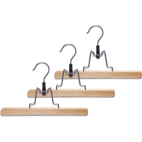15x Houten broekhangers/rokhangers kledinghangers 25 cm -