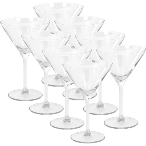 8x Cocktailglazen/martiniglazen 260 ml van glas -
