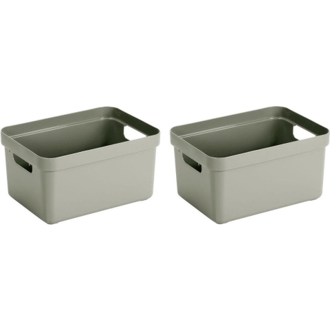 Sunware Opbergbox Sigma - 8x - kunststof - lichtgroen - 5 liter - 25,2 x 18 x 12,2 cm - Opbergbakken -
