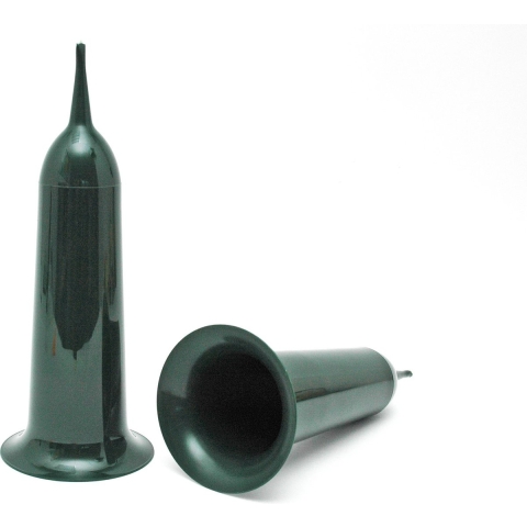 6x Groene kunststof grafvaas/grafvazen 35 cm -