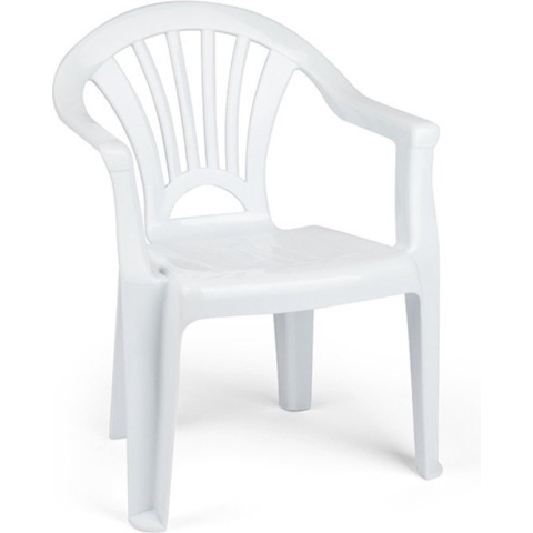 Plasticforte Stoeltje voor kinderen - 4x - wit - 50 cm - binnen en buiten - kunststof -