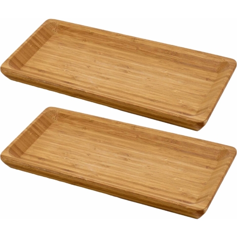 Tapas serveerplankje - Set van 3x stuks - 25 x 13 cm - Bmboe - rechthoekig - Borrelplank/serveerplan -